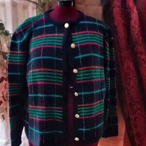EUC: Segue Sze. XL(18-20) Striped Multi-colors Caridgan Sweater